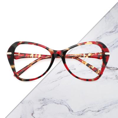 China Uncommon Acetate Glasses Factory Direct Supply Vintage Prescription Glasses Frame Optical Metal Eyewear Fashionable Female Oversized Glasses Wholesale for sale