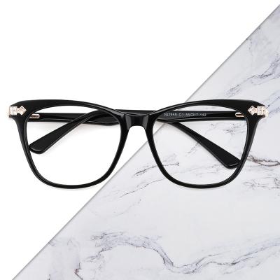 China For Optical Glasses Diamond Acetate Square Women Eyeglasses Wholesale For Female Myopia Fashion Vintage For Sight Fashion Ladies Decorative Eyewear for sale