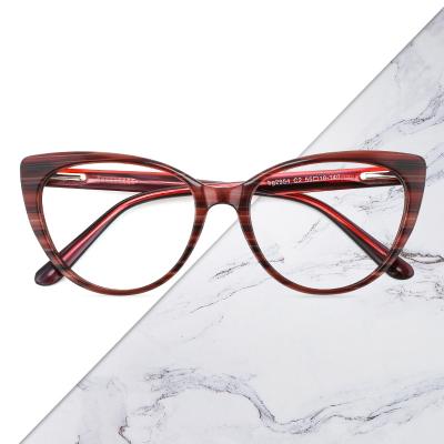 China NEW Luxury Cat Eye Women's Eyewear Fashion Acetate Glasses Computer Lenses Transparent Glasses Optical Frames Wholesale for sale