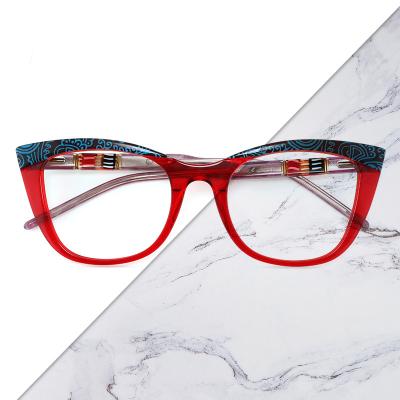 China Fashion Eyewear Cat Eye Women Luxury Acetate Female Glasses Computer Glasses Fit Optical Glass Frames For Myopia for sale