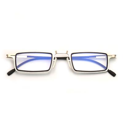 China 20 Years Experience Men Fit Ready Reading Glasses Frame Ultrathin Metal Women Computer Eyewear High Quality Vintage Blue Anti Light Glasses for sale