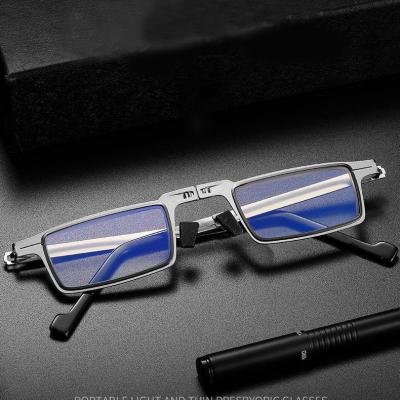 China 20 Years Experience Metal Foldable Men Fit Reading Glasses With Case Cheap Case Women Computer Glasses Stainless Anti-Blue Light Weight Eyewear for sale