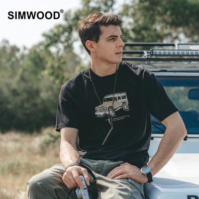 China The Simwood t-shirts of new men with fast summer drying printing the occasional neck in the wholesale of T-shirts o of cotton shorts 240g cowardly more of the top of size men for sale