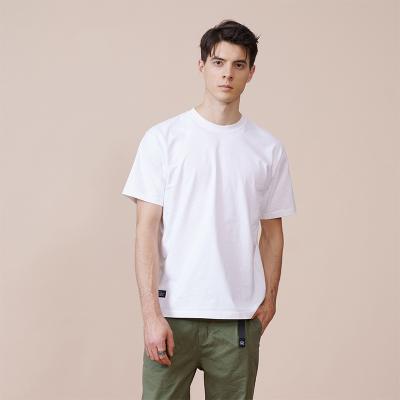 China SIMWOOD Anti-Shrink 2022 Summer 250gsm Cotton T-shirt Mens High Quality 100% Solid Color Short Sleeve Oversized Loose T-shirts Thicken Full for sale