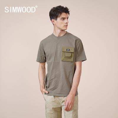 China 2022 New SIMWOOD Summer Cargo Main T-shirt Men's Oversized Military Pockets Anti-Shrink 100% Cotton Quality Hip Hop Streetwear T-Shirts 3 Colors for sale