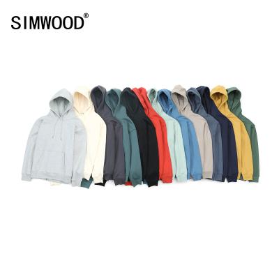 China Viable Simwood 14 Colors Men's Shear Hooded Casual Loose Warm Hoodies Man Sweatshirts 2020 Oversized Couples Hoodies Pocket for sale