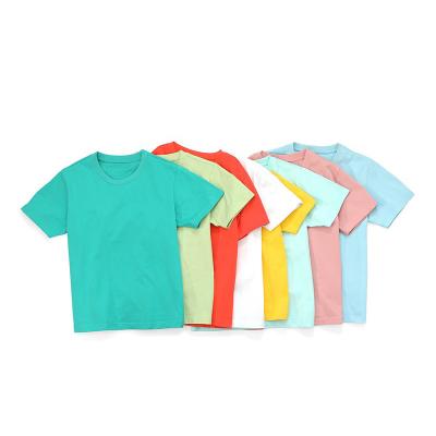 China Wholesale 100% Cheap High Quality Summer Cotton Kids T-shirt Plain 8 Colors 20S Factory Hot Sale 180GSM for sale