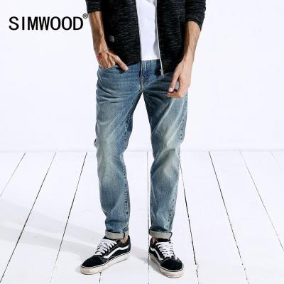 China SIMWOOD 2020 New Viable Men Jeans High Quality Straight Leg Classic Male Casual Pants Plus Size Cotton Denim Pants 180348 for sale