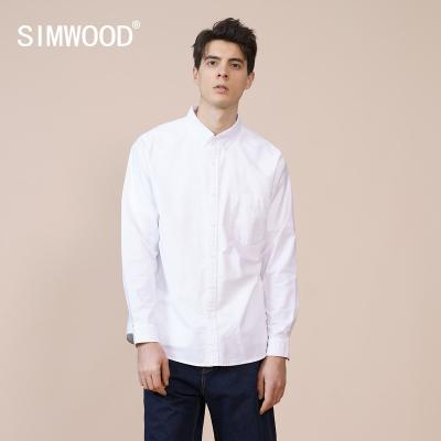 China Anti-pilling SIMWOOD 2022 Spring Autumn Oxford Shirts Men Classical Casual 100% Cotton Shirt Plus Size Brand Clothing Left Chest Pocket for sale