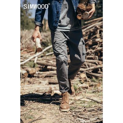 China 2020 SIMWOOD Autumn Cargo Pants Men Vintage 100% Cotton Viable Loose Tapered Washed Pants Plus Size Brand Clothing SJ121042 for sale