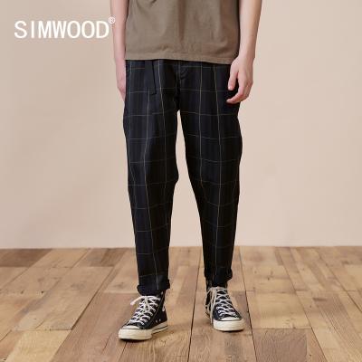 China SIMWOOD 2022 Viable Men Autumn Winter New Plaid Pants Loose Tapered Check Ankle Length Trousers Fashion Plus Size Hip Hop Streetwear for sale