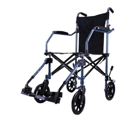 China Aluminum Alloy Travel Folding Manual Wheelchair For Disabled for sale