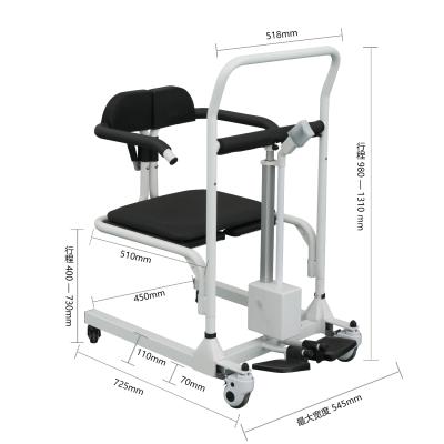 China Good Quality New Design Iron#235B Electric Lift Patient Transfer Chair With Commode for sale