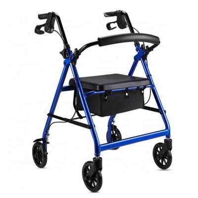 China Aluminum alloy walking health care aid training lightweight medical rollator with storage bag for sale