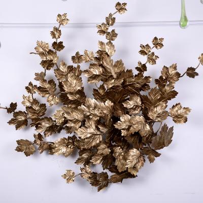 China Modern European Creative Led Hanging Reading Lights Bedside Wall Lamp Maple Leaf Bedroom Antique Bronze Indoor Lighting for sale