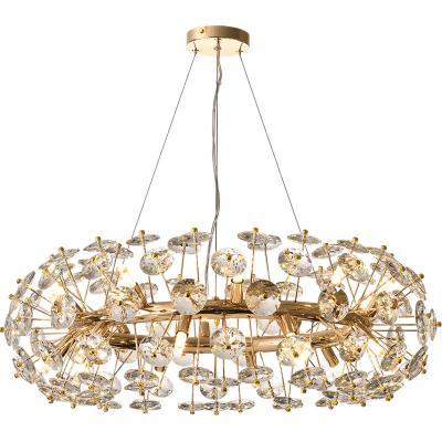 China Sun Brown Modern Luxury Large Crystal Chandelier Pendant Lamp Nordic Large Crystal Lamp For Lady Room Decorative Hang Light For Hotel Room for sale