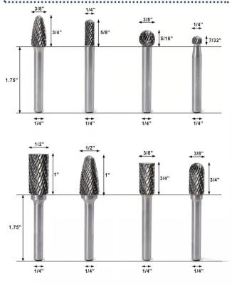 China Carving Fengke Shank 6mm 90 Degree Carbide Burr Rotary Set Tool for sale