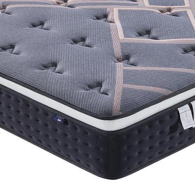 China Massage King Queen Size Luxury Sleep Hotel Memory Foam Pillow Top Roll In Box Natural Latex Pocket Spring Mattress for sale