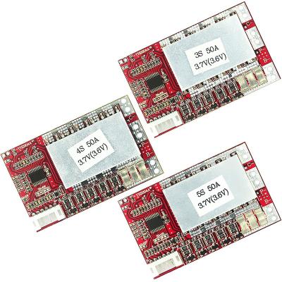 China 3S 4S 5S 50A BMS Board 3.7V lithium battery protection board/3.2V iron phosphate/LiFePO4 BMS battery board with balance 3S 4S 5S 50A BMS Board for sale