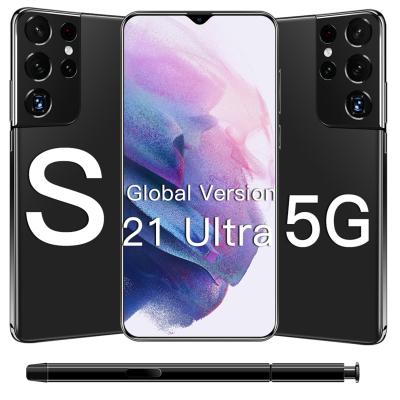 China Cheap Mobile Phone S21 ultra 5G Android Dual WIRELESS CHARGE Smartphone Opened Original Face/Fingerprint Game Mobile Phone for sale