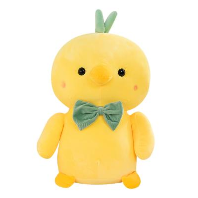 China Popular Custom Made Plush Stuffed Animal Cute Yellow Bowtie Plush Chick Toys for sale