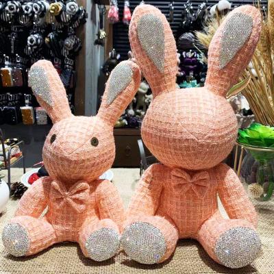 China Custom Handmade Plush Muppet Stuffed Valentine's Day Stuffed Rabbit PP Cotton Stuffed Bunny Doll Activity Gift for sale