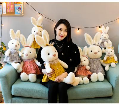 China Big Flower Long Skirt Plush Bunny Doll Cartoon Doll Bunny Hair Point Doll Birthday Gift Girl Plush Toy for sale