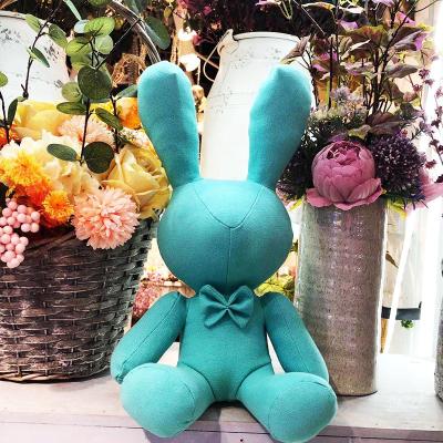 China Handmade Leather Plush Doll Bunny Doll Holiday Gift Hotel Opening Gift Decoration Muppet Toy for sale