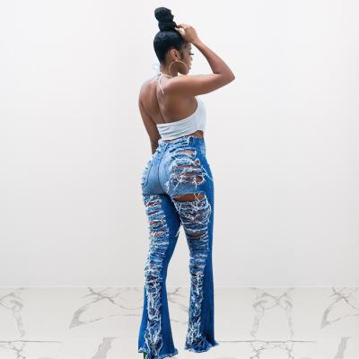 China FS4834A New Arrivals Breathable Jeans Pants Women's Ripped Jeans for sale