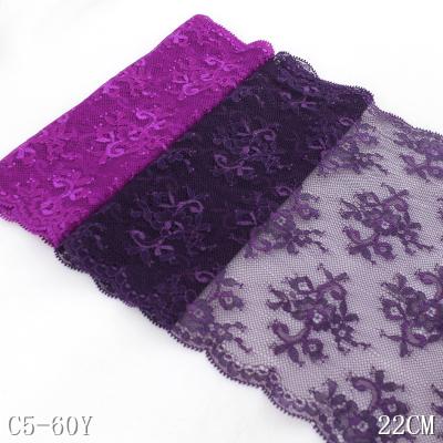 China Sustainable Non-elastic Lace 22cm Garment Accessories Lace Trim African Lace Fabric for sale