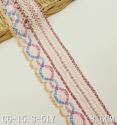 China Sustainable Cluny Lace Trim 8.5cm Wide Wide Cotton Crocheted Edges Lace for sale