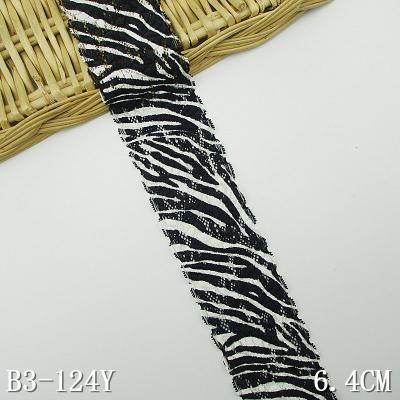 China 6.5cm Zebra Workable Narrow Stretch Lace Garment Seam Trim for sale