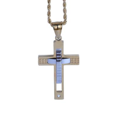 China Women Religious Mens Costume Jewelry Necklace Dubai Gold Cross Pendant for sale