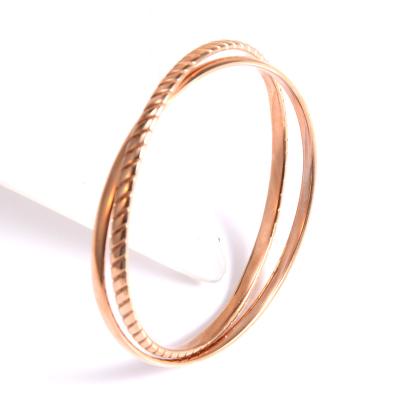 China Trendy Rose Gold Stainless Steel Bangle Bracelet for sale