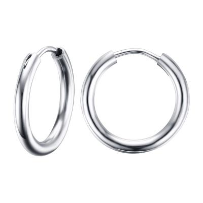 China CLASSIC Silver Color Circle Earring Stainless Steel Women Jewelry Earrings for sale