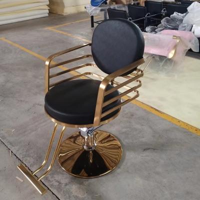 China New Design Modern Gold and Black Barber Chair Hairdressing Beauty Salon Equipment Barber Chair Salon Furniture Barber Chair for sale