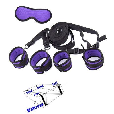 China Sex Game Hand And Ankle Cuff Bed Restraints Bondage Position Adult Clamp Play BDSMS Bed Restraints Kit for sale