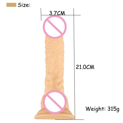 China Real Touch Feeling Huge 8Inch Strap On Realistic Dildo Toy Female Lesbian for sale