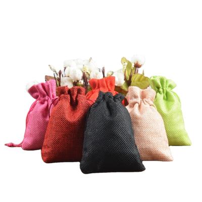 China Custom Candy Gift Candy Logo Size Mini Burlap Sack Jute Packaging Bags With Drawstring Soap Saver Bag for sale