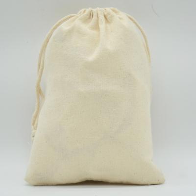 China 13*18CM Recyclable Suction Twine Cotton Bags Coffee Beans Dustproof Soft Logo Cotton Rope Pouch Jewelry Packaging Customize Bag Cotton Plain for sale