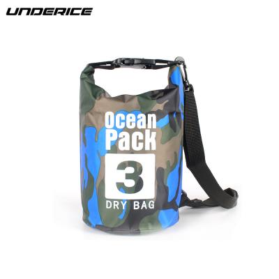 China PVC 5L Camouflage Cloth Large Capacity Waterproof Bucket Bag Outdoor Drift Riding Bag for sale