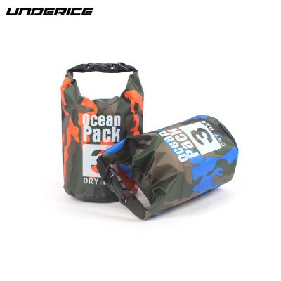 China Waterproof 5L Bucket Bag Waterproof PVC Camouflage Waterproof Cloth Bag Shoulder Drift Bag for sale