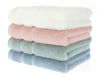 China Factory Custom Wholesale 100% Cotton Solid Color Dobby Border Bath Towel Hypoallergenic for sale