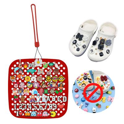 China Amazon Hit Roll Portable Storage Mat Charms Mat Shoe Decoration Mat Bag Silicone Hole Shoe Charm Organizer Pad for sale