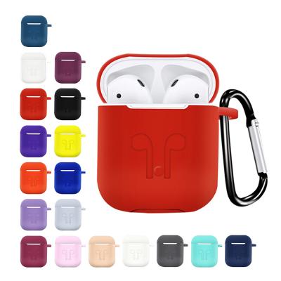 China For Earphone Suitable Silicone For AirPods Case Customized Shockproof Protective Earphone Case Cover With Hooks for sale