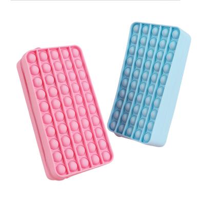 China 2021 Waterproof Makeup Bag Autism Relaxation For Kids Pencil Bag Push Bubble Pen Box Pouch Large Capacity Silicone Busy Person Sensory Pencil Case for sale