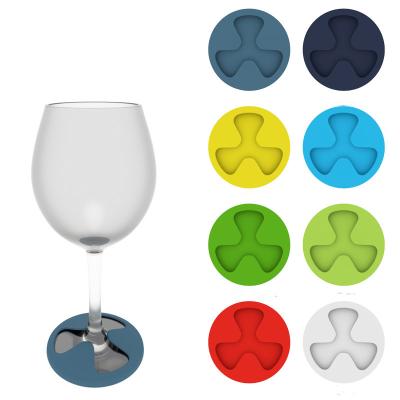 China Food Grade Silicone Viable High Quality Non-Slip Wine Glasses Drink Coasters Silicone Mat Pad Markers for sale