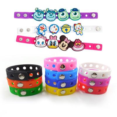 China Soft Fit Wristband Amazon Success Silicone PVC Child And Adult Shoe Charms Buckle Wristbands Bracelets for sale