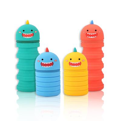 China Schools & Popular Desks 2021 Design Stretch Animal Shape School Kids Fashion Silicone Pencil Case For Kids for sale