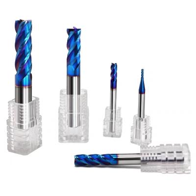 China General / WYK High Speed ​​Steel Milling Cutter CNC Set Taper 65 Degree Blue Four Blade Milling Cutter for sale